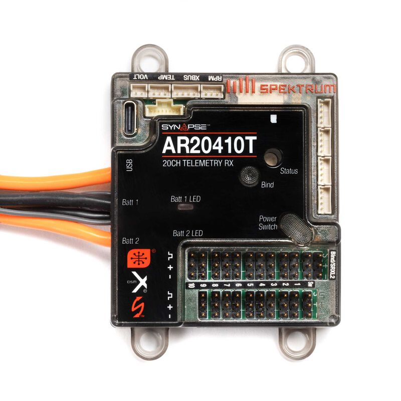 Spektrum AR20410T 20-Channel PowerSafe Telemetry Receiver, product image from Kiwiquads