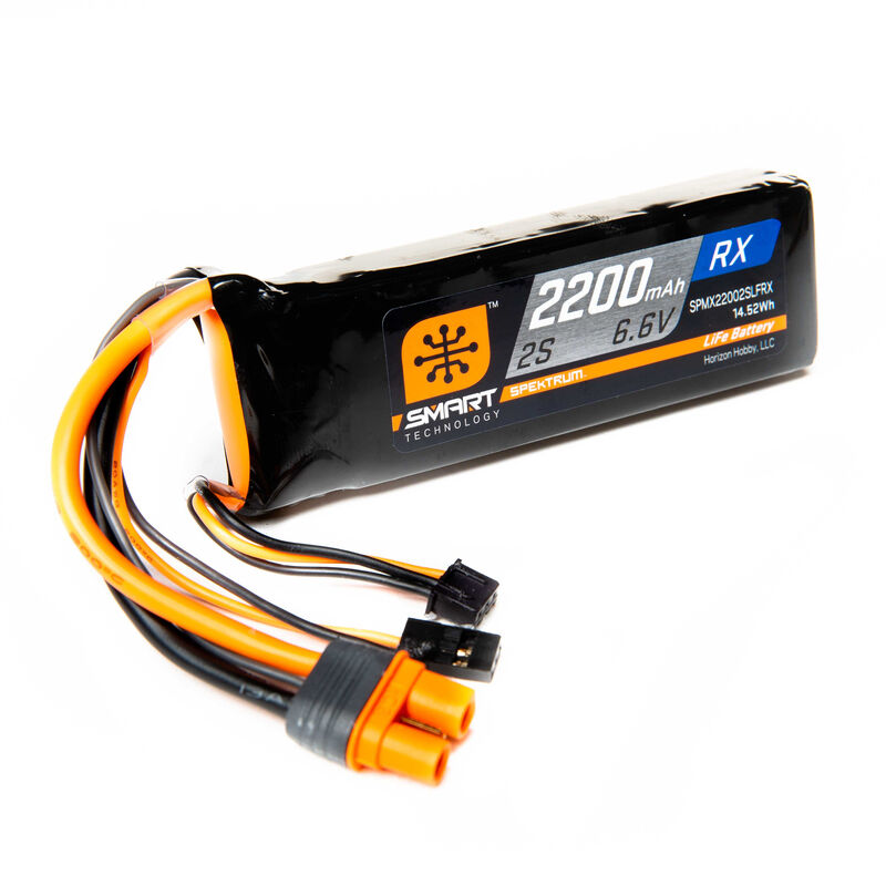 Spektrum 2200mAh 2S 6.6V Smart LiFe Receiver Battery IC3, product image from Kiwiquads