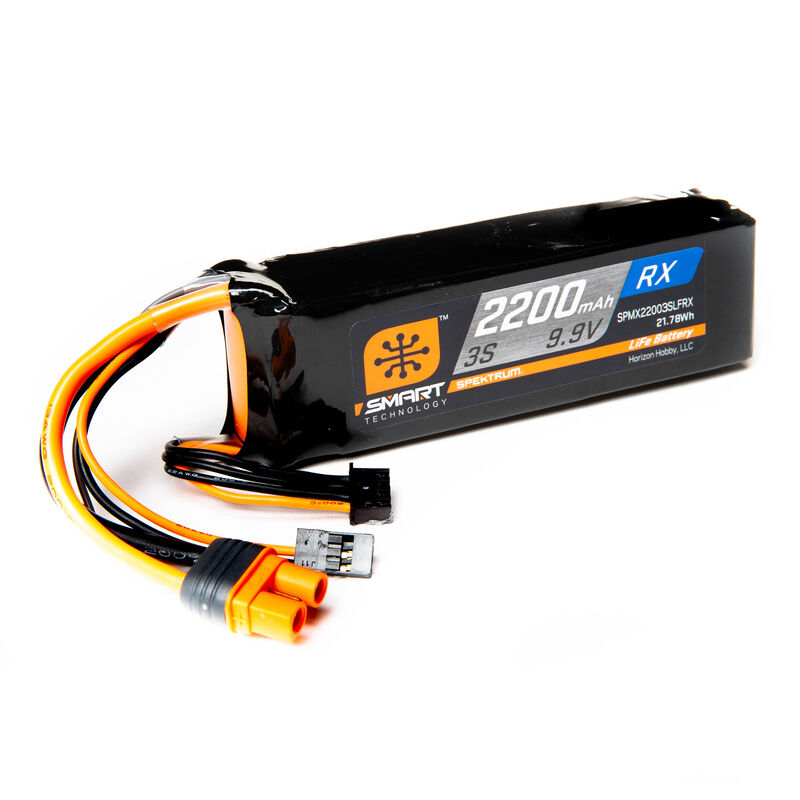 Spektrum 2200mAh 3S 9.9V Smart LiFe ECU Battery IC3, product image from Kiwiquads