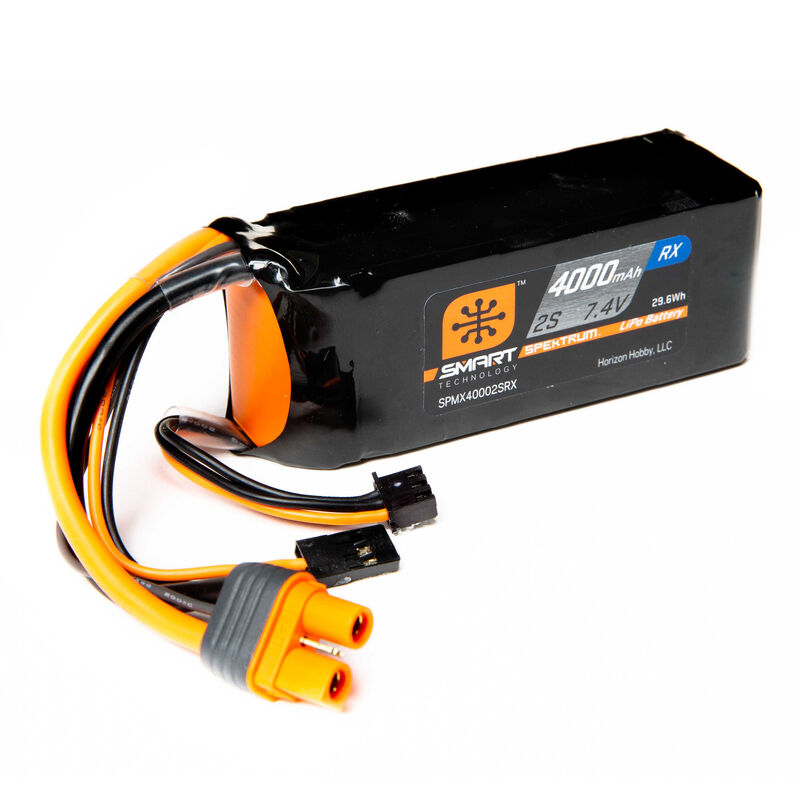 Spektrum 4000mAh 2S 7.4V Smart LiPo Receiver Battery IC3, product image from Kiwiquads