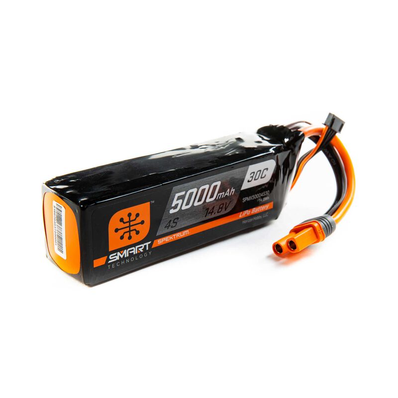 Spektrum 5000mAh 4S 14.8V Smart LiPo 30C IC5, product image from Kiwiquads