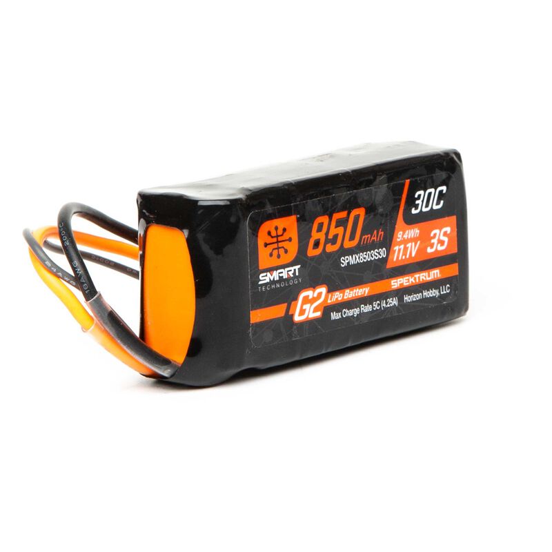 Spektrum 850mAh 3S 11.1V Smart G2 30C IC2, product image from Kiwiquads
