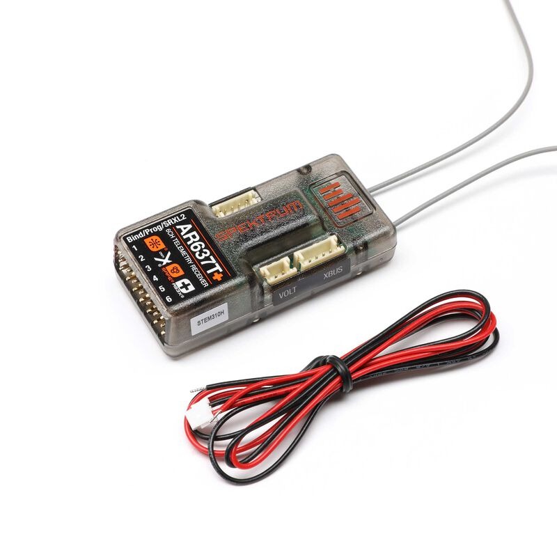Spektrum AR637T+ 6 Channel AS3X+ & SAFE Telemetry Receiver, product image from Kiwiquads