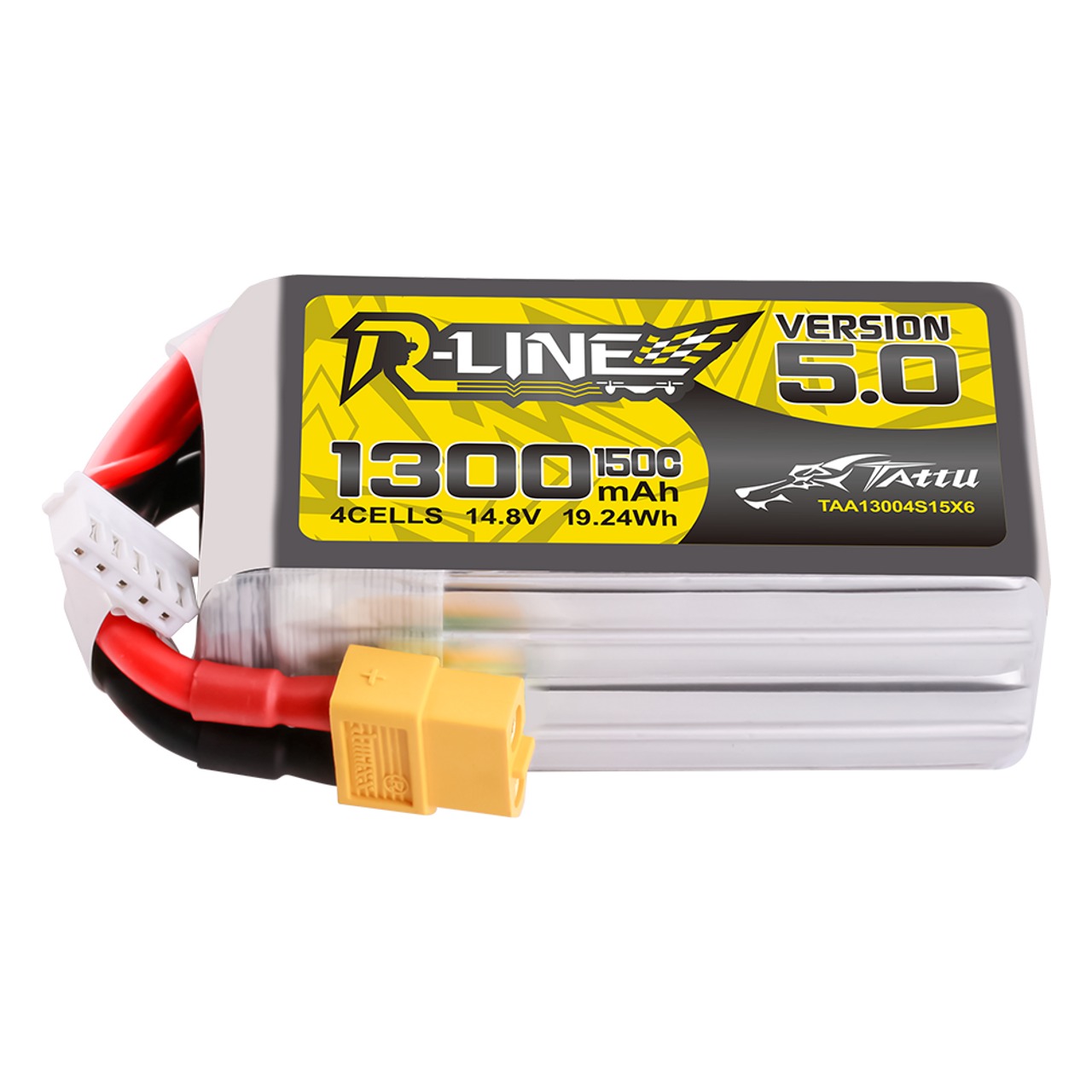Tattu R-Line Version 5.0 14.8V 150C 1300mAh 4S Battery, product image from RaceDayQuads