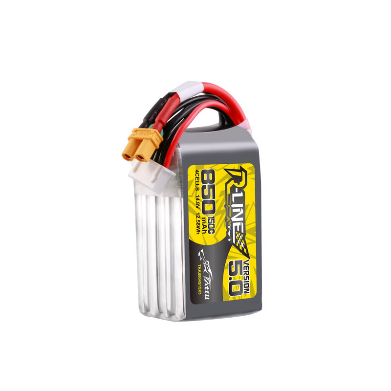 Tattu R-Line Version 5.0 14.8V 150C 850mAh 4S Battery, product image from RaceDayQuads