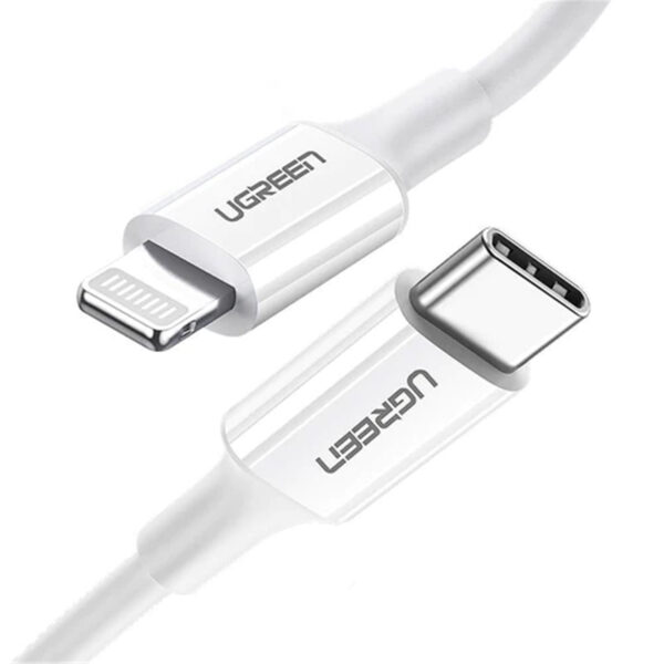 UGREEN Lightning To Type-C 2.0 Male 3A 60W Cable White 1M