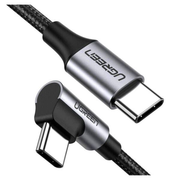 UGREEN USB-C Male To Angled USB-C Male 5A Data Cable (1m/2m)