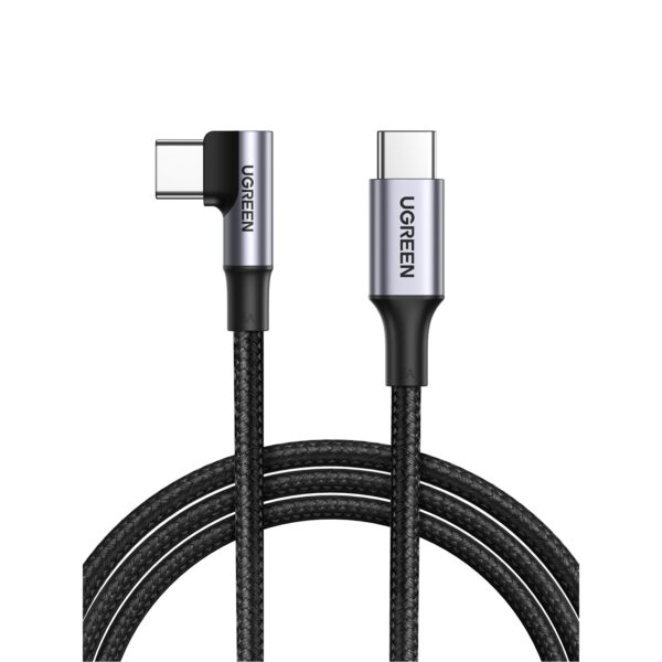 UGREEN USB-C Male To Angled USB-C Male 5A Data Cable (1m/2m) - Image 2