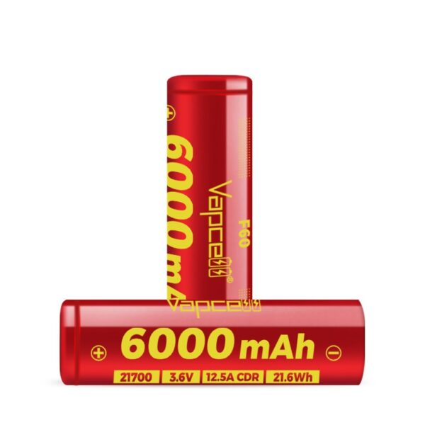 VapCell F60 21700 6000mAh 12.5A Battery - Image 2
