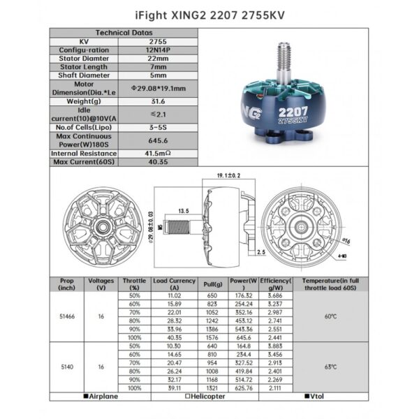 iFlight XING2 2207 FPV Motor 1855Kv/2755Kv - Image 8