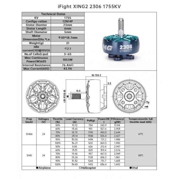 iFlight XING2 2306 FPV Motor 1755Kv/2555Kv - Image 8