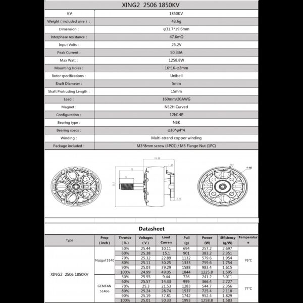 iFlight XING2 2506 FPV Motor 1500Kv/1850Kv - Image 2