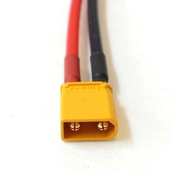 Amass Male XT30 10cm Silicone Wire Pigtail (16AWG/20AWG), product image from Kiwiquads