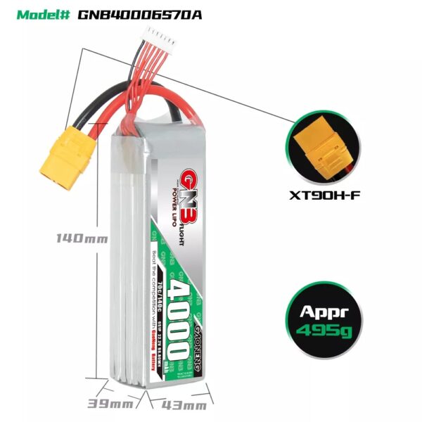 GNB Battery 22.2V 70C 4000mAh 6S - Image 3
