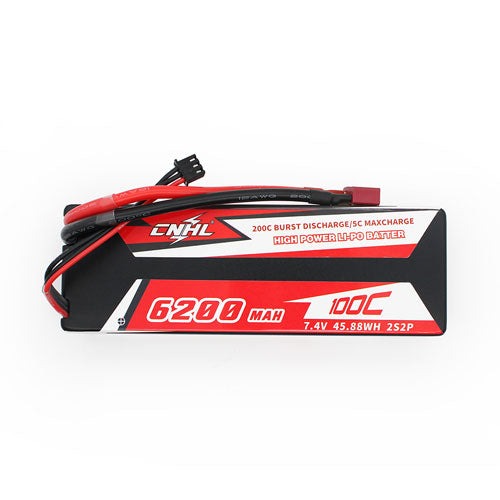 CNHL Racing Series 6200mAh 7.4V 2S 100C Hard Case Lipo Battery, product image from Kiwiquads
