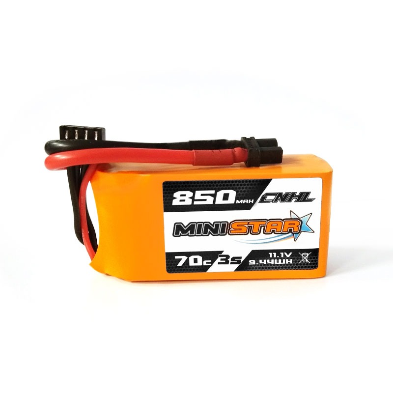 CNHL MiniStar 850mAh 11.1V 3S 70C Lipo Battery (XT30), product image from Kiwiquads