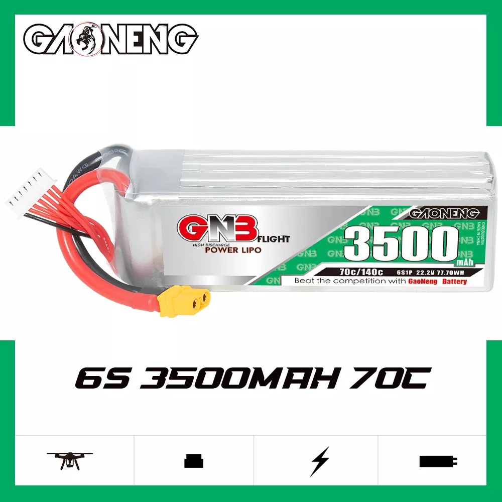 GNB Batteries GNB Battery 22.2V 70C 3500mAh 6S XT90, product image from Kiwiquads