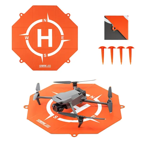 StartRC Octagon Landing Pad for DJI Neo (Orange and Grey) - 2