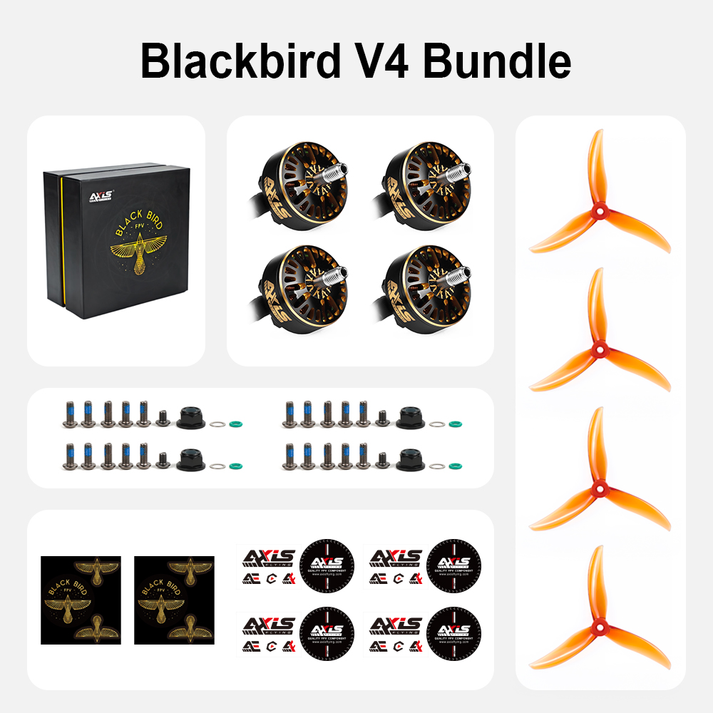Axisflying BlackBird V4 2307 Motors 1960KV Bundle (2 Options), product image from Kiwiquads
