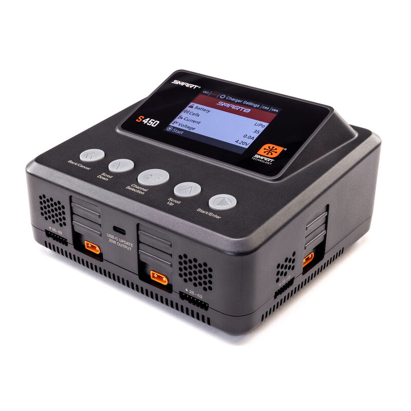 Spektrum S450 G2 AC/DC Smart Charger 4x50W IC2, IC3, IC5 Selectable, product image from Kiwiquads