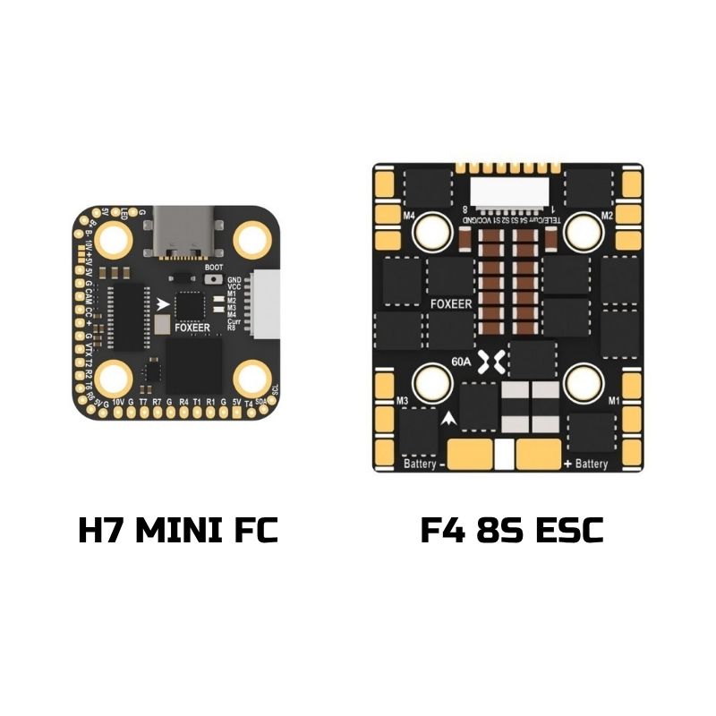 Foxeer H7 Mini MPU6000 + F4 8S ESC Stack, product image from Kiwiquads