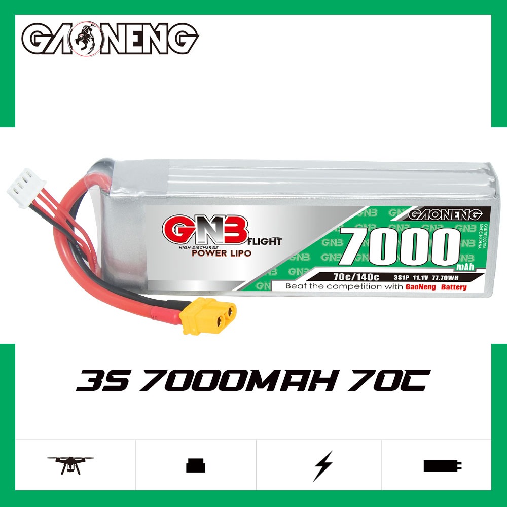 GNB Batteries GNB Battery 11.1V 70C 7000mAh 3S, product image from Kiwiquads