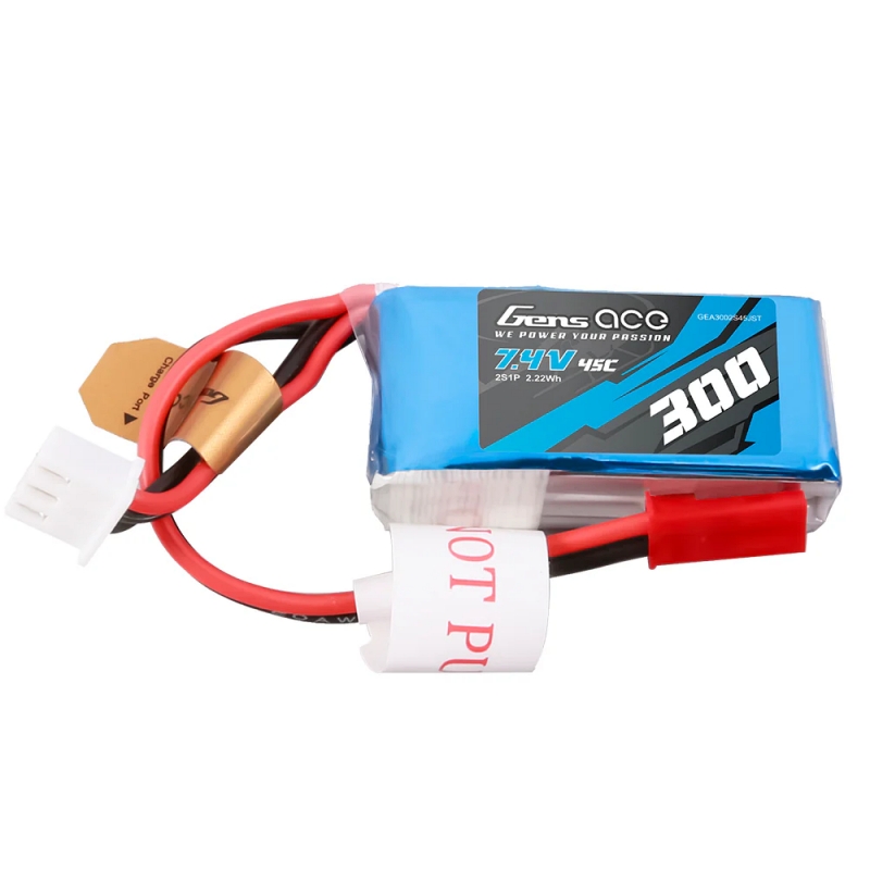 Gens Ace 300mAh 2S 7.4v 45C Lipo Battery - 3