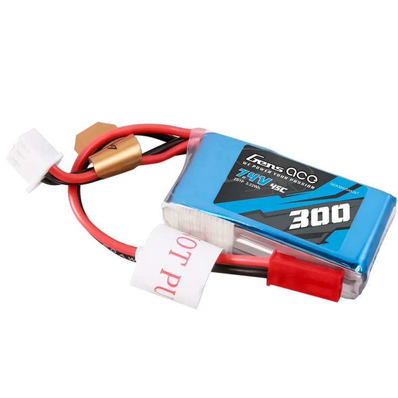 Gens Ace 300mAh 2S 7.4v 45C Lipo Battery - 4