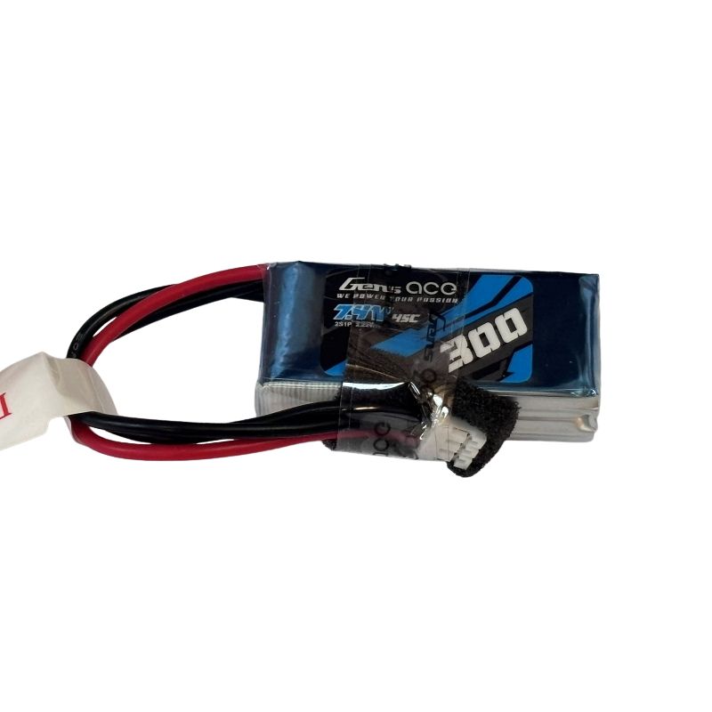 Gens Ace 300mAh 2S 7.4v 45C Lipo Battery With 3 Pin PH Plug, product image from Kiwiquads