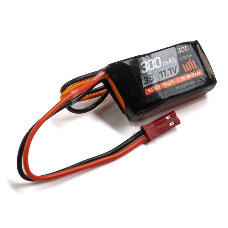 Spektrum 300mAh 3S 11.1V 30C LiPo Battery JST Connector, product image from Kiwiquads