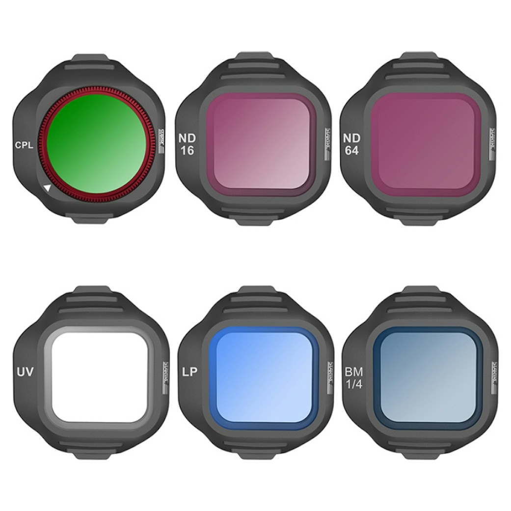 StartRC Set of 6 Filter Set for DJI Mini 5 Pro UV / CPL / ND16 / ND64 / Black Mist, product image from Kiwiquads