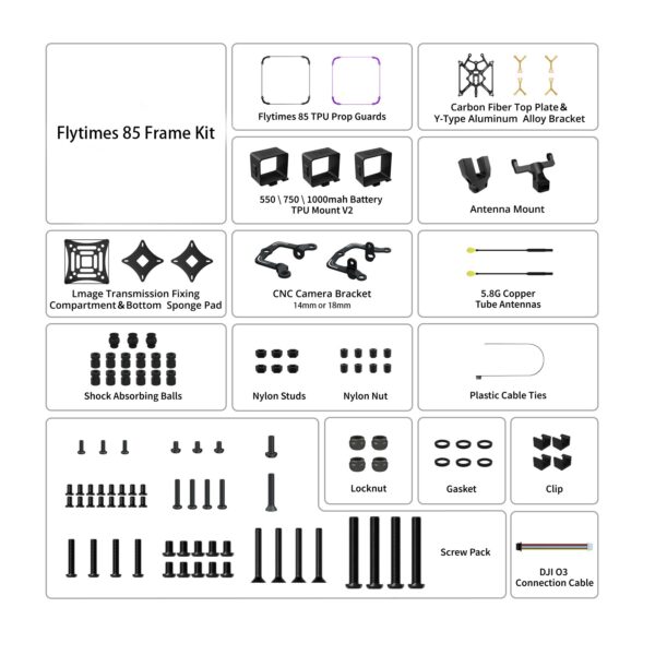 Flywoo Flytimes 85 Frame Kit (O4 PRO) - 2