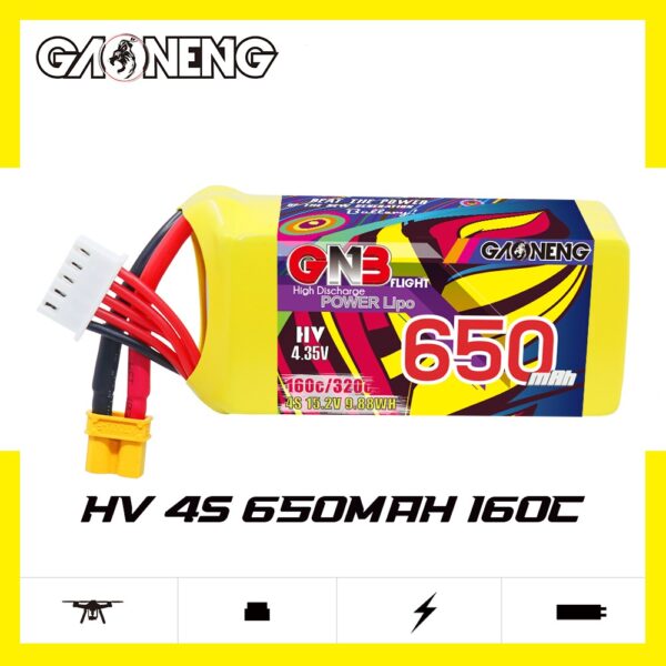 GNB Battery 15.2V 160C 650mAh 4S HV XT30 - 1