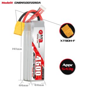 GNB Battery 18.5V 110C 4500mAh 5S HV_info