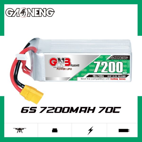 GNB Battery 22.2V 70C 7200mAh 6S HV_main