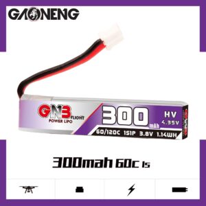 GNB Battery 3.8V 60C 300mAh 1S HV PH2 Cable Connector - main